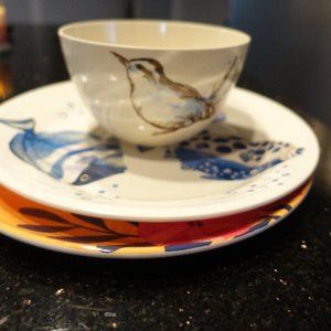 Lot of 2 dinner plates & one bowl